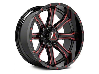 Hartes Metal Strike Gloss Black Milled with Red Tint 6-Lug Wheel; 22x12; -44mm Offset (21-24 Bronco, Excluding Raptor)