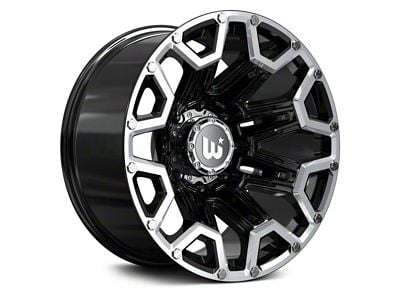 Hartes Metal Blaze Gloss Black Machined Wheel; 20x10; -24mm Offset (84-01 Jeep Cherokee XJ)