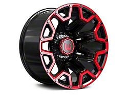 Hartes Metal Blaze Gloss Black Machined with Red Tint Wheel; 20x10 (84-01 Jeep Cherokee XJ)