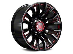 Hartes Metal Maverick Gloss Black Milled with Red Tint Wheel; 20x10 (84-01 Jeep Cherokee XJ)