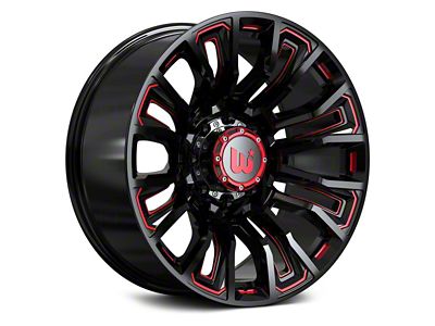 Hartes Metal Maverick Gloss Black Milled with Red Tint Wheel; 20x10; -24mm Offset (84-01 Jeep Cherokee XJ)