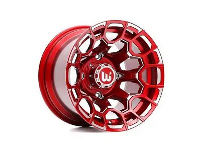 Hartes Metal Spur Candy Red with Milled Edge Wheel; 22x12; -44mm Offset (84-01 Jeep Cherokee XJ)