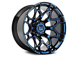 Hartes Metal Spur Gloss Black Milled with Blue Tint Wheel; 20x10 (84-01 Jeep Cherokee XJ)