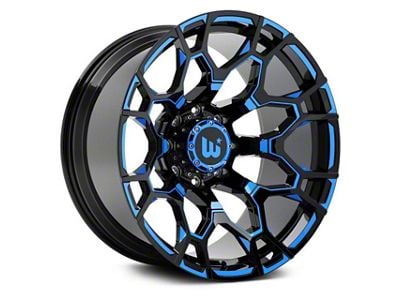 Hartes Metal Spur Gloss Black Milled with Blue Tint Wheel; 20x10; -24mm Offset (84-01 Jeep Cherokee XJ)