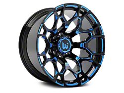 Hartes Metal Spur Gloss Black Milled with Blue Tint Wheel; 22x12; -44mm Offset (84-01 Jeep Cherokee XJ)