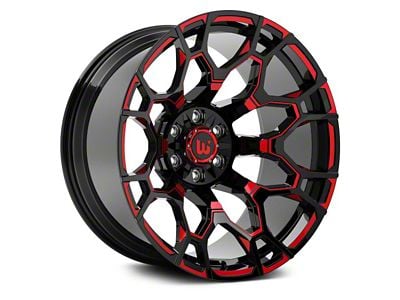 Hartes Metal Spur Gloss Black Milled with Red Tint Wheel; 20x10; -24mm Offset (84-01 Jeep Cherokee XJ)