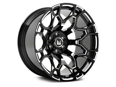 Hartes Metal Spur Gloss Black Milled Wheel; 22x12; -44mm Offset (84-01 Jeep Cherokee XJ)