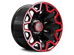 Hartes Metal Blaze Gloss Black Machined with Red Tint Wheel; 20x10; -24mm Offset (20-25 Jeep Gladiator JT)