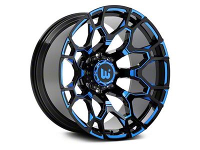 Hartes Metal Spur Gloss Black Milled with Blue Tint Wheel; 20x10; -24mm Offset (20-24 Jeep Gladiator JT)