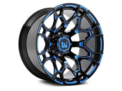 Hartes Metal Spur Gloss Black Milled with Blue Tint Wheel; 22x12 (20-24 Jeep Gladiator JT)