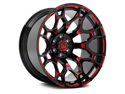Hartes Metal Spur Gloss Black Milled with Red Tint Wheel; 20x10 (20-24 Jeep Gladiator JT)