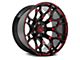 Hartes Metal Spur Gloss Black Milled with Red Tint Wheel; 20x10 (20-24 Jeep Gladiator JT)