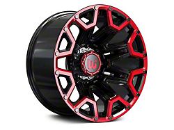 Hartes Metal Blaze Gloss Black Machined with Red Tint Wheel; 22x12; -44mm Offset (22-24 Jeep Grand Cherokee WL)