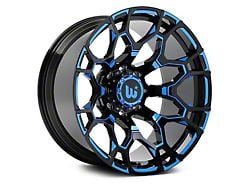 Hartes Metal Spur Gloss Black Milled with Blue Tint Wheel; 22x12; -44mm Offset (22-24 Jeep Grand Cherokee WL)