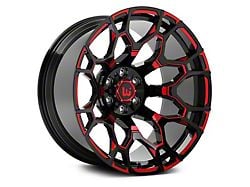 Hartes Metal Spur Gloss Black Milled with Red Tint Wheel; 22x12 (99-04 Jeep Grand Cherokee WJ)