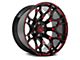 Hartes Metal Spur Gloss Black Milled with Red Tint Wheel; 22x12; -44mm Offset (99-04 Jeep Grand Cherokee WJ)