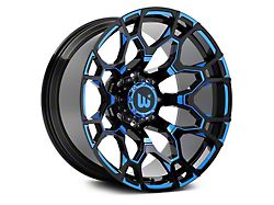 Hartes Metal Spur Gloss Black Milled with Blue Tint Wheel; 22x12 (05-10 Jeep Grand Cherokee WK)