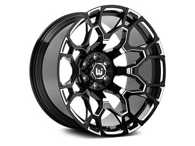 Hartes Metal Spur Gloss Black Milled Wheel; 22x12; -44mm Offset (93-98 Jeep Grand Cherokee ZJ)