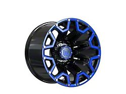 Hartes Metal Blaze Gloss Black Machined with Blue Tint Wheel; 20x10 (76-86 Jeep CJ7)