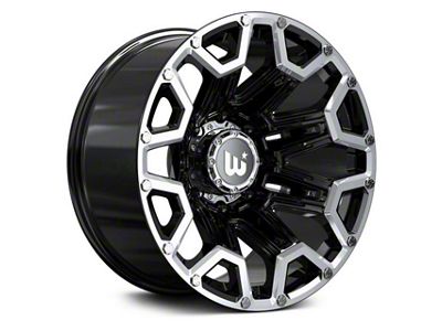 Hartes Metal Blaze Gloss Black Machined Wheel; 22x12; -44mm Offset (18-24 Jeep Wrangler JL)