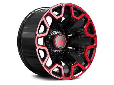 Hartes Metal Blaze Gloss Black Machined with Red Tint Wheel; 20x10 (07-18 Jeep Wrangler JK)