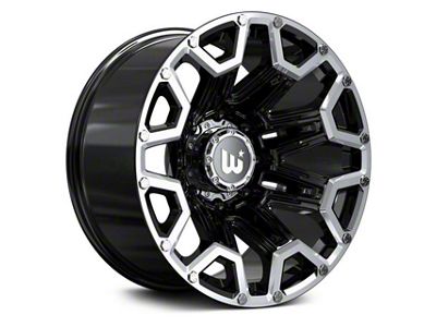 Hartes Metal Blaze Gloss Black Machined Wheel; 22x12 (07-18 Jeep Wrangler JK)
