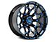 Hartes Metal Spur Gloss Black Milled with Blue Tint Wheel; 20x10 (07-18 Jeep Wrangler JK)