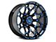 Hartes Metal Spur Gloss Black Milled with Blue Tint Wheel; 22x12 (07-18 Jeep Wrangler JK)