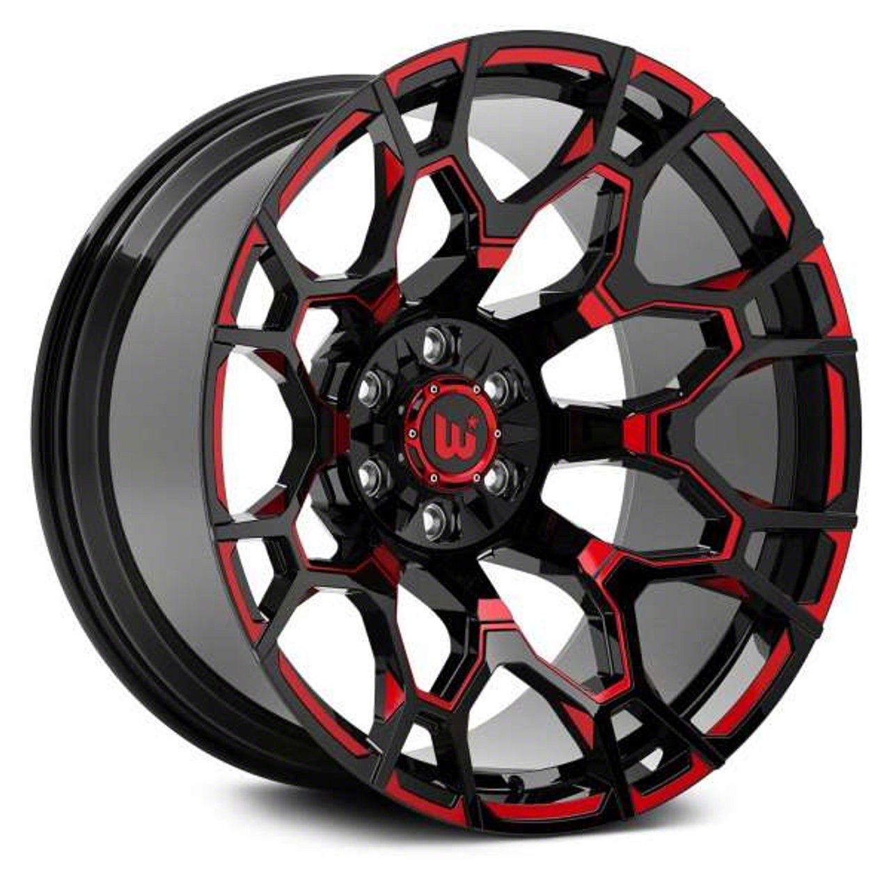 Hartes Metal Jeep Wrangler Spur Gloss Black Milled with Red Tint Wheel ...