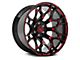 Hartes Metal Spur Gloss Black Milled with Red Tint Wheel; 20x10 (76-86 Jeep CJ7)