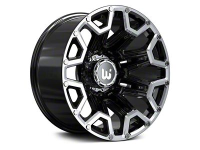 Hartes Metal Blaze Gloss Black Machined Wheel; 20x10 (97-06 Jeep Wrangler TJ)