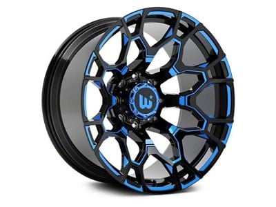 Hartes Metal Spur Gloss Black Milled with Blue Tint Wheel; 20x10 (97-06 Jeep Wrangler TJ)