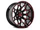 Hartes Metal Spur Gloss Black Milled with Red Tint Wheel; 22x12 (97-06 Jeep Wrangler TJ)