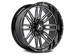 Hartes Metal Whipsaw Gloss Black Milled Wheel; 22x12; -44mm Offset (76-86 Jeep CJ7)