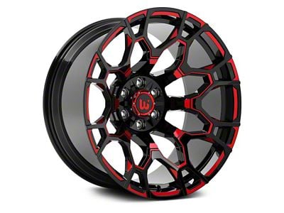 Hartes Metal Spur Gloss Black Milled with Red Tint Wheel; 22x12 (87-95 Jeep Wrangler YJ)