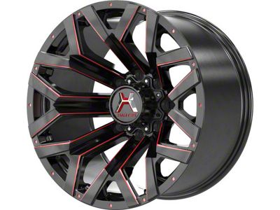 Hartes Metal Hawkish Gloss Black Milled with Red Tint 6-Lug Wheel; 20x9; 0mm Offset (16-23 Tacoma)