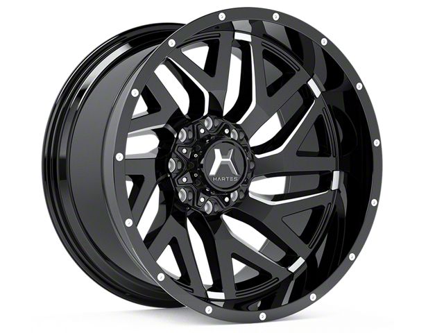 Hartes Metal Stealth Gloss Black Milled 6-Lug Wheel; Right Directional; 20x10; -18mm Offset (16-23 Tacoma)