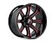 Hartes Metal Strike Gloss Black Milled with Red Tint 6-Lug Wheel; 22x10; -18mm Offset (16-23 Tacoma)