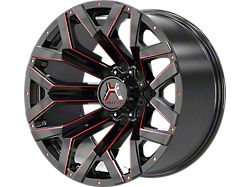 Hartes Metal Hawkish Gloss Black Milled with Red Tint 6-Lug Wheel; 20x10; -18mm Offset (17-24 Titan)