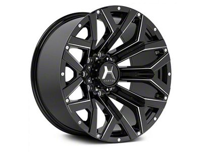 Hartes Metal Hawkish Gloss Black Milled 5-Lug 5-Lug Wheel; 22x12; -44mm Offset (14-21 Tundra)