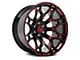 Hartes Metal Spur Gloss Black Milled with Red Tint Wheel; 20x10; -12mm Offset (14-21 Tundra)