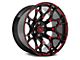 Hartes Metal Spur Gloss Black Milled with Red Tint Wheel; 22x12; -44mm Offset (14-21 Tundra)