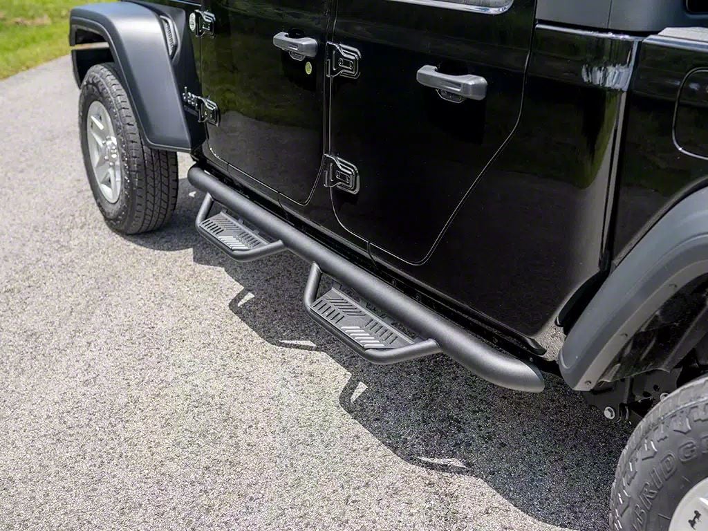 Havoc Offroad Jeep Gladiator HS2 Hoop Side Step Bars; Textured Black ...