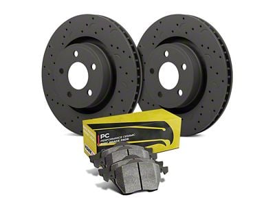 Hawk Performance Talon Cross-Drilled and Slotted Brake Rotor and Ceramic Pad Kit; Rear (11-21 Jeep Grand Cherokee WK2 w/ Vented Rear Rotors, Excluding SRT & Trackhawk)