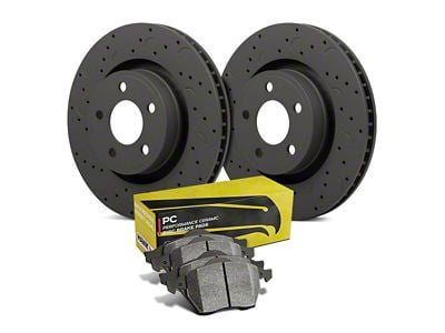Hawk Performance Talon Cross-Drilled and Slotted Brake Rotor and Ceramic Pad Kit; Front (05-10 Jeep Grand Cherokee WK, Excluding SRT8)