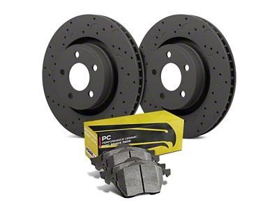 Hawk Performance Talon Cross-Drilled and Slotted Brake Rotor and Ceramic Pad Kit; Front (06-10 Jeep Grand Cherokee WK SRT8)