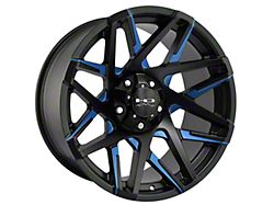 HD Off-Road Wheels Canyon Satin Black Milled with Blue Clear Wheel; 20x10 (18-24 Jeep Wrangler JL)
