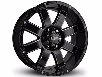 HD Off-Road Wheels 8 Point Gloss Black Milled 6-Lug Wheel; 20x9; -12mm Offset (04-15 Titan)