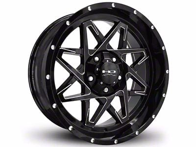 HD Off-Road Wheels Caliber Gloss Black Milled 6-Lug Wheel; 20x10; -25mm Offset (04-15 Titan)