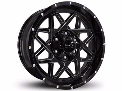 HD Off-Road Wheels Gridlock Gloss Black Milled Wheel; 20x10; -40mm Offset (04-15 Titan)